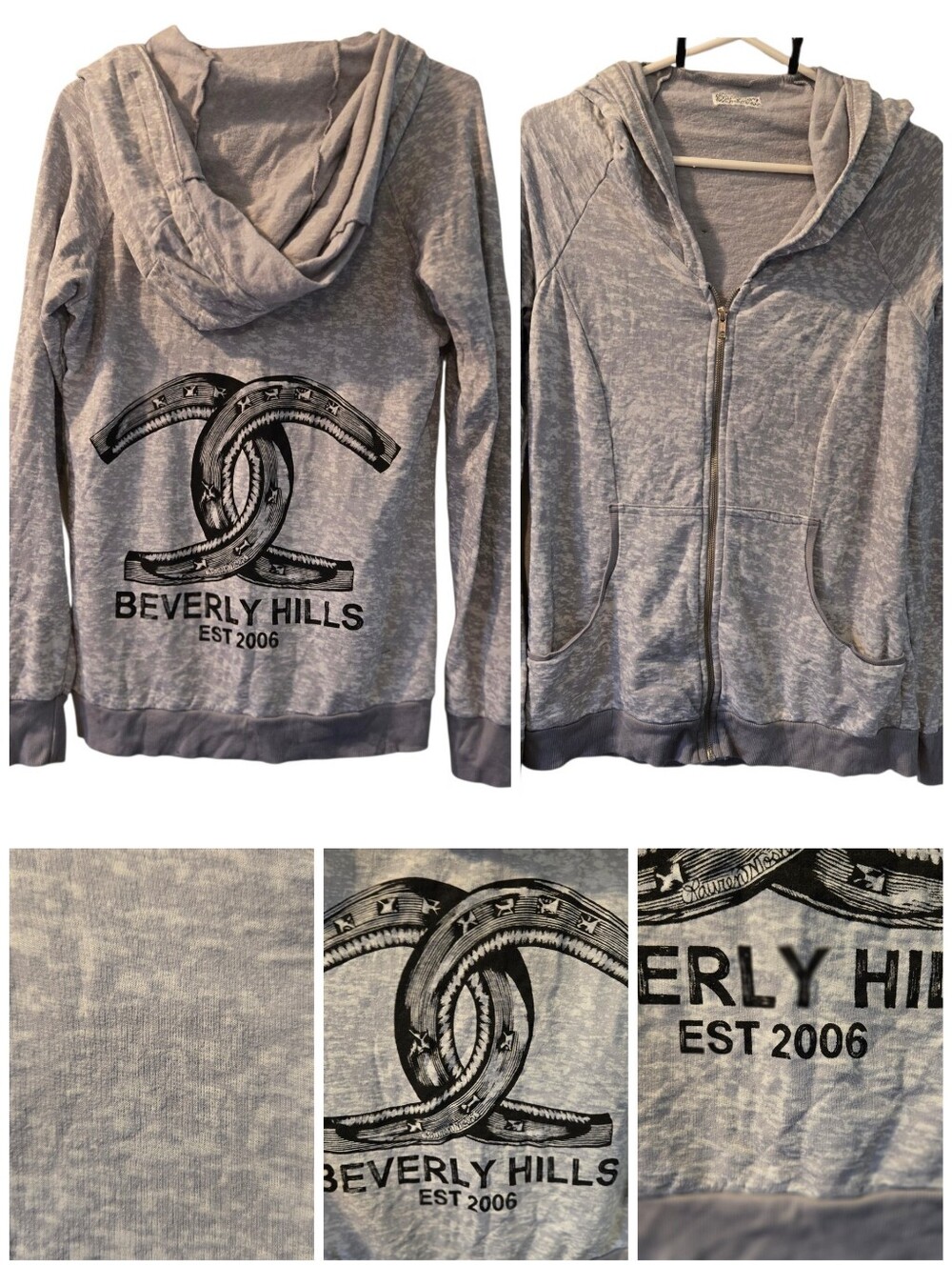 Lauren Moshi RARE Beverly Hills Horseshoe hoodie